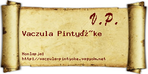 Vaczula Pintyőke névjegykártya